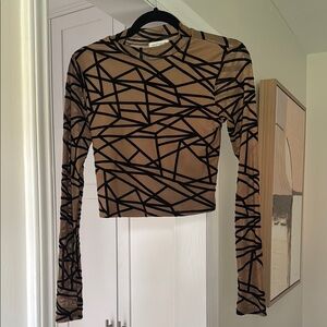 Vestique Tan Graphic Crop Bodysuit